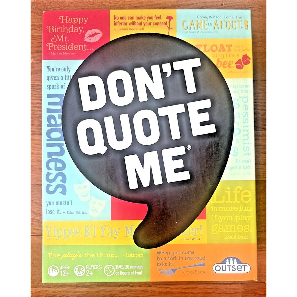 Outset Media Don't Quote Me`Game Players 2+ Age 12+ 396 Sealed Cards 792 Quotes